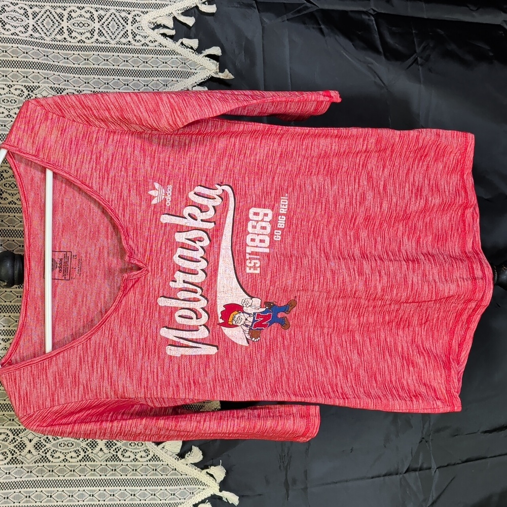 adidas Red Nebraska 'Go Big Red' Short Sleeve Tee